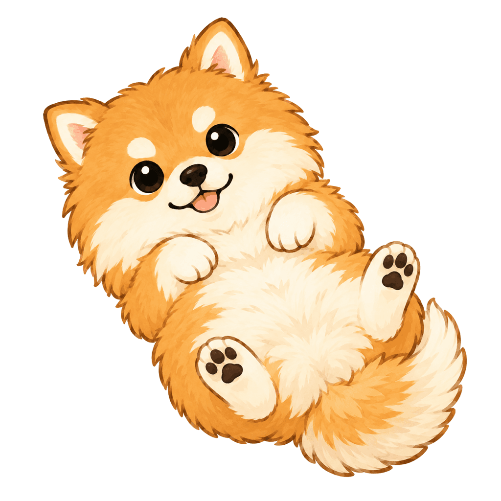 むぎ(ポメラニアン)のイラスト
