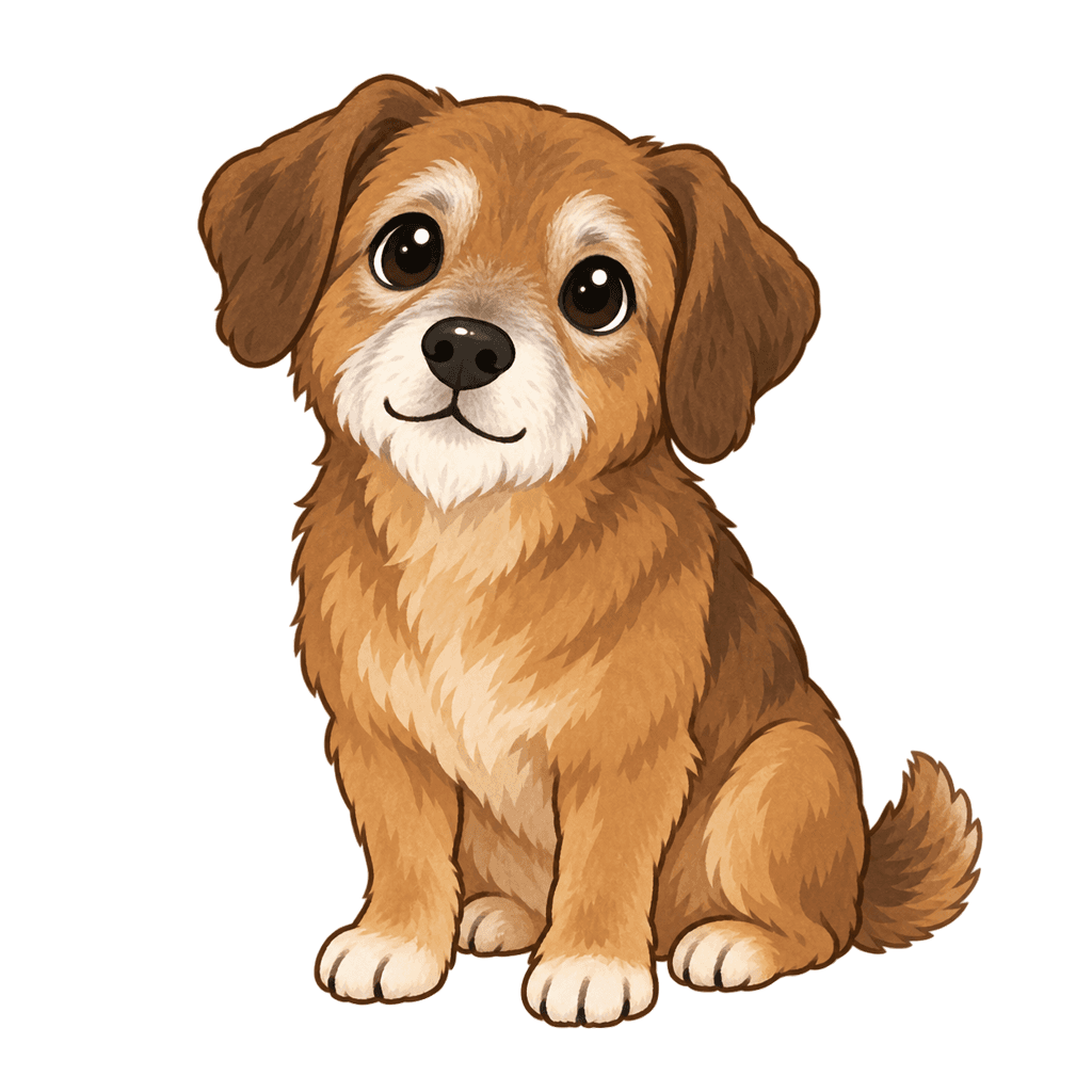 ぽんず(シニアのミックス犬)のイラスト