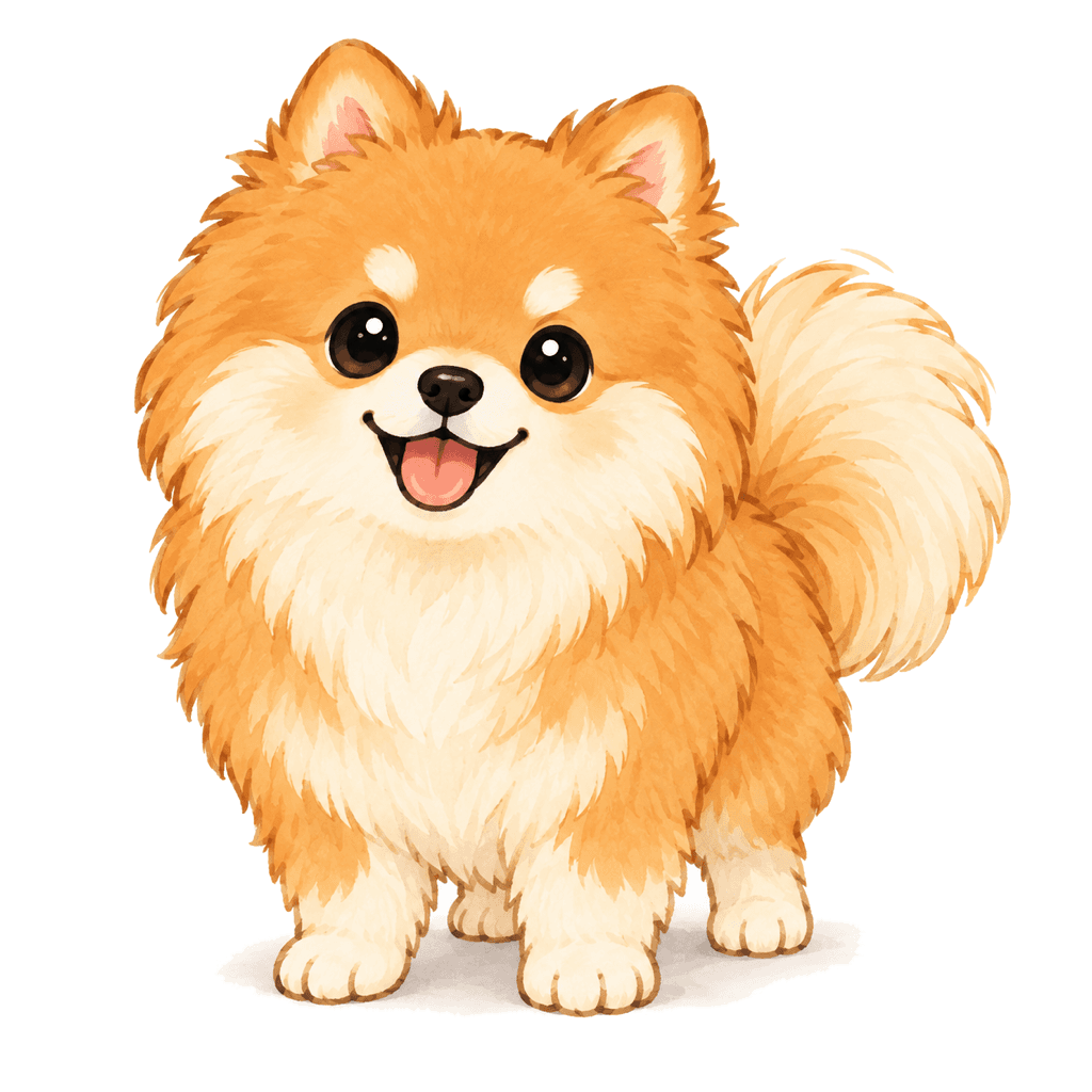 きなこ(ポメラニアン)のイラスト