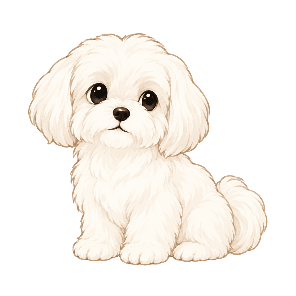 しろ(マルチーズ)のイラスト