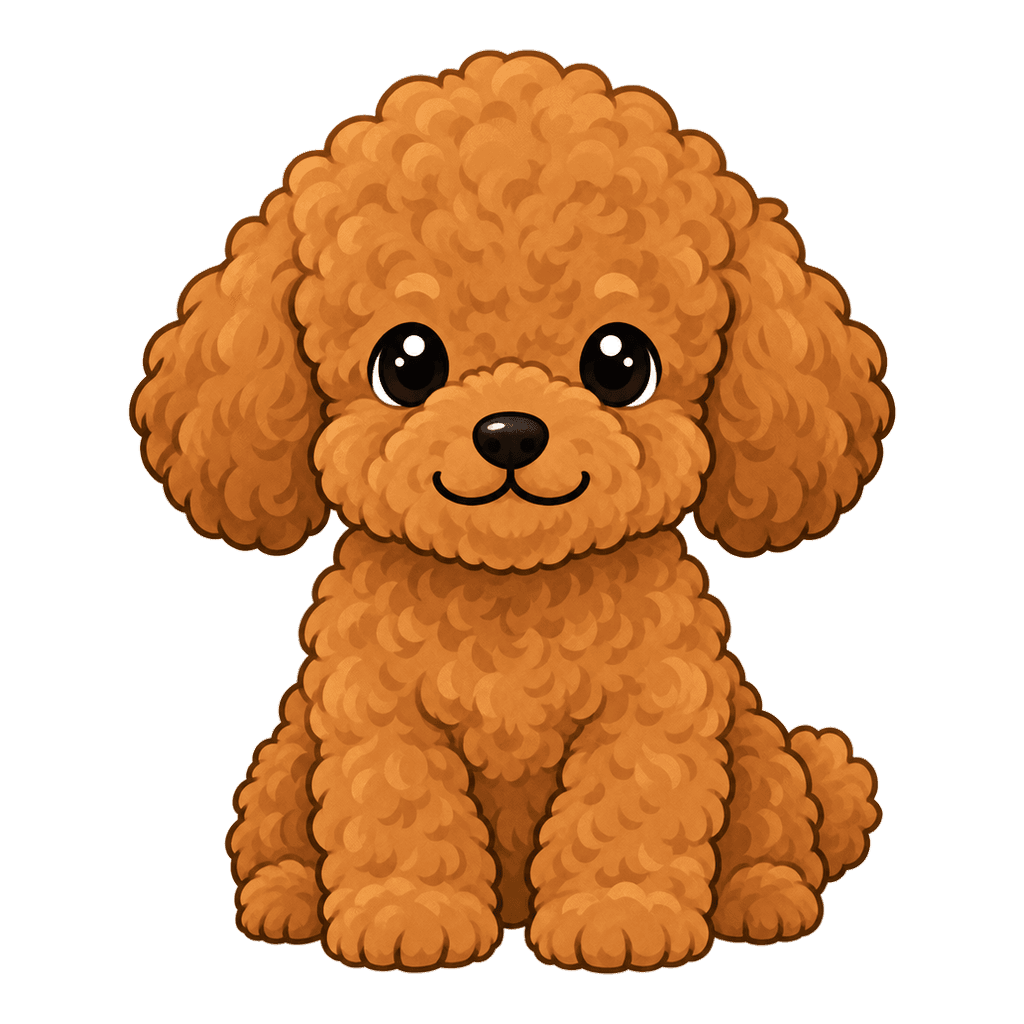 もこ(トイプードル)のイラスト